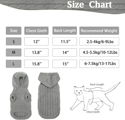 PUPTECK Winter Dog Cat Sweater Coat - Soft Cold Weather Clothes Knitwear for Kitties & Small Dogs Indoor Outdoor Walking Warm, Knitted Classic for Doggies Kitties Girls Boys, Black S in Saudi Arabia