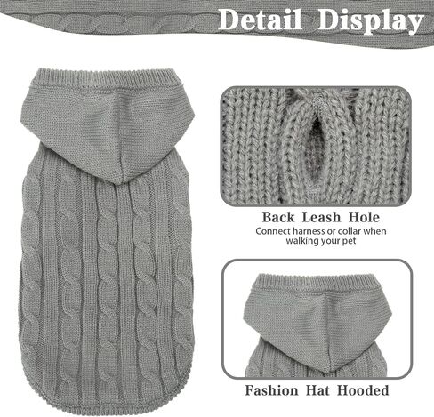 PUPTECK Winter Dog Cat Sweater Coat - Soft Cold Weather Clothes Knitwear for Kitties & Small Dogs Indoor Outdoor Walking Warm, Knitted Classic for Doggies Kitties Girls Boys, Black S in Saudi Arabia