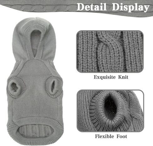 PUPTECK Winter Dog Cat Sweater Coat - Soft Cold Weather Clothes Knitwear for Kitties & Small Dogs Indoor Outdoor Walking Warm, Knitted Classic for Doggies Kitties Girls Boys, Black S in Saudi Arabia