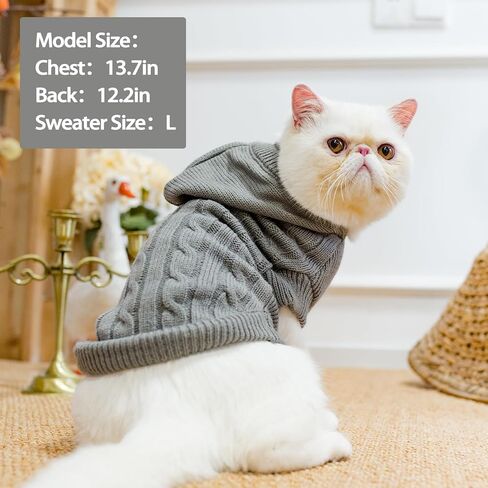 PUPTECK Winter Dog Cat Sweater Coat - Soft Cold Weather Clothes Knitwear for Kitties & Small Dogs Indoor Outdoor Walking Warm, Knitted Classic for Doggies Kitties Girls Boys, Black S in Saudi Arabia