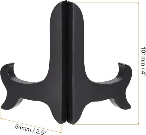 VEdusa 1 قطعة لوحة خشبية سوداء عرض تقف حامل حامل الصورة حامل ديكور مكتبة خشبية ديكور عرض حوامل عرض حامل لعرض إطار الصورة حامل الحامل (4 بوصة) in Kuwait