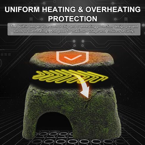 فودور الزواحف الحرارة الصخور إخفاء الكهف مخابئ الزواحف التي تسيطر عليها ثرموستاتي كهف حوض السمك ديكور الصخور سخان للسحالي والسلاحف والثعابين والزواحف والبرمائيات in Kuwait