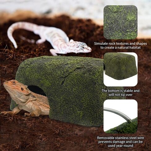 فودور الزواحف الحرارة الصخور إخفاء الكهف مخابئ الزواحف التي تسيطر عليها ثرموستاتي كهف حوض السمك ديكور الصخور سخان للسحالي والسلاحف والثعابين والزواحف والبرمائيات in Kuwait