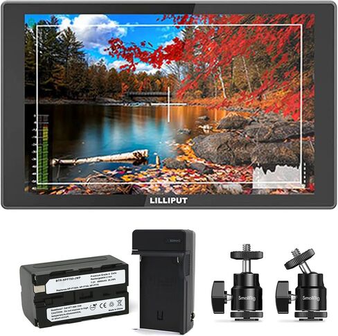 شاشة Lilliput A11 المحمولة للصور والفيديو مقاس 10.1 بوصة بدقة 4K | شاشات عرض عالية الدقة مقاس 1920 × 1200 مع مدخل/مخرج HDMI 1.4b، وحامل تثبيت الكاميرا الصغيرة، ومجموعة حزمة البطارية والشاحن in Kuwait
