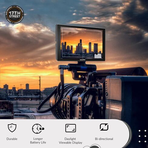شاشة Lilliput A11 المحمولة للصور والفيديو مقاس 10.1 بوصة بدقة 4K | شاشات عرض عالية الدقة مقاس 1920 × 1200 مع مدخل/مخرج HDMI 1.4b، وحامل تثبيت الكاميرا الصغيرة، ومجموعة حزمة البطارية والشاحن in Kuwait