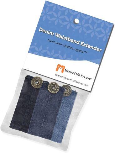 Denim Waistband Extenders for Pants, Shorts & Skirts - Button on for an Extra Inch of Breathing Room & Waistline Comfort in Saudi Arabia
