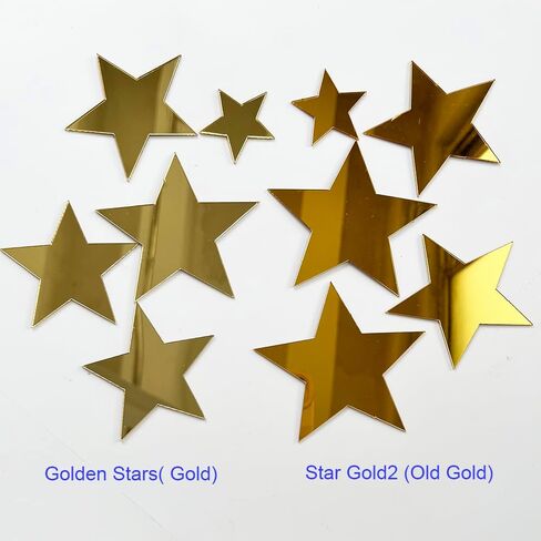 40Pcs Silver Stars Acrylic Mirror Wall Stickers with Adhesive Art Decal Satin Paper Baby Kids Bedroom Home DIY Decor Removable Stickers (Silver Stars) in Kuwait