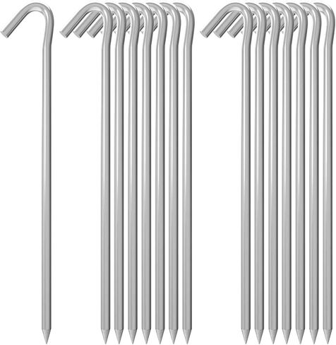 MySit 9" Tent Stakes Inflatable Stake 15 Pack, Heavy Duty Galvanized Metal Tent Pegs Garden Staples Ground Pins Camping Fence Hooks for Inflatables, Outdoor Garden Christmas Decorations, Trap in Kuwait