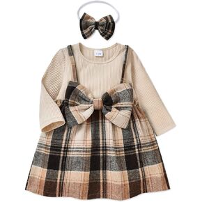 PATPAT Baby Girl Dress Newborn Infant Girls Dress Long Sleeve Toddler Dress