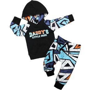 Von kilizo Toddler Baby Boy Clothes Fall Outfits Cute FashionsHoodie Sweatsuit Top+Tie-Dye Pants 2PCS Set