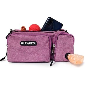 ALTYALTA EZ Dog Walking Fanny Pack، حقيبة علاج تدريب الكلاب، سهلة المشي مع الكلاب، حقيبة حزام وموزع أكياس النفايات (مزيج أسود) in Kuwait