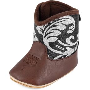 MK MATT KEELY Leather Western Boots Cowboy Bootie Soft Sole Non-Slip Crib Shoes for Baby Infant Toddler Girls Boys Newborn in Saudi Arabia