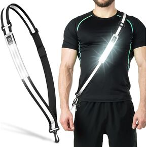 Ylzzrs LED Reflective Belt Sash Walking Gear,Safety Lights for Walkers at Night,High Visibility Safety Rechargeable Reflective Running Gear for Men Women Kids Night Dog Walking Gear
