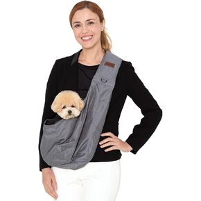 حامل حبال الكلاب من RETRO PUG للكلاب الصغيرة والمتوسطة، والقطط - حامل حبال للحيوانات الأليفة - حقيبة حمل جرو للسفر - حقيبة للكلاب - حزام كتف قابل للتعديل - محفظة حمل - 15 إلى 20 رطلاً in Kuwait