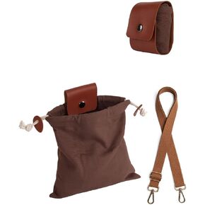 Foraging Bag Adjustable Shoulder Strap Canvas Foraging Pouch for Hiking, Bushcraft, Collapsible Belt Bag for Collecting Mushrooms, Rocks, Seashells