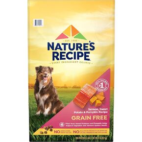 Nature′s Recipe Grain Free Salmon, Sweet Potato & Pumpkin Recipe Dry Dog Food, 4 lb. Bag