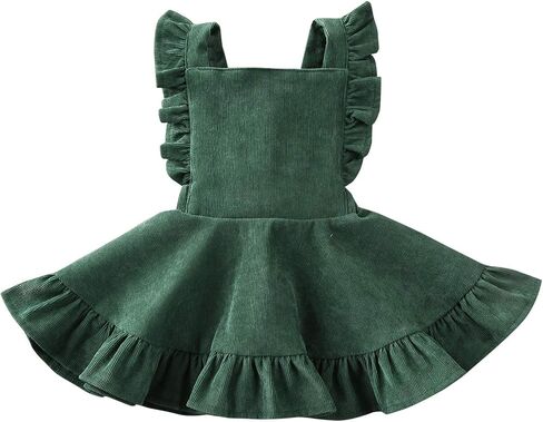 Karuedoo Baby Girls Velvet Suspender Skirt Infant Toddler Ruffled Casual Strap Sundress Summer Outfit Clothes in Saudi Arabia