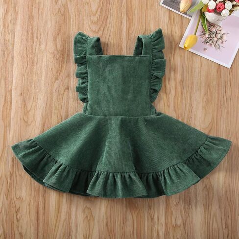 Karuedoo Baby Girls Velvet Suspender Skirt Infant Toddler Ruffled Casual Strap Sundress Summer Outfit Clothes in Saudi Arabia