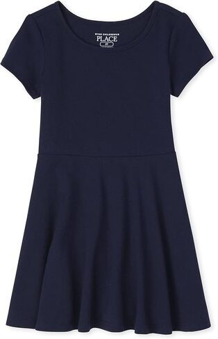 The Children'S Place Baby-Girls And Toddler Short Sleeve Basic Skater Dress in Saudi Arabia