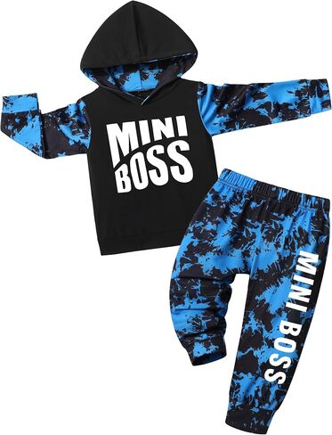 Von kilizo طفل رضيع ملابس الخريف وتتسابق لطيف FashionsHoodie Sweatsuit أعلى + التعادل صبغ السراويل 2 قطعة مجموعة in Kuwait
