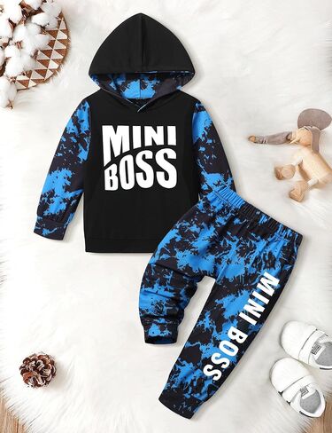 Von kilizo طفل رضيع ملابس الخريف وتتسابق لطيف FashionsHoodie Sweatsuit أعلى + التعادل صبغ السراويل 2 قطعة مجموعة in Kuwait