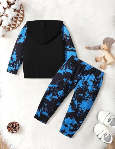 Von kilizo طفل رضيع ملابس الخريف وتتسابق لطيف FashionsHoodie Sweatsuit أعلى + التعادل صبغ السراويل 2 قطعة مجموعة in Kuwait