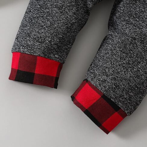 Toddler Infant Baby Boy Clothes Outfit Plaid Fall Winter Clothes Long Sleeve Hoodie Tops Sweatshirt Pants Outfit Set in Kuwait