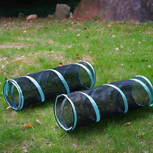 خيمة أثاث للقطط من INTURN لأنفاق القطط المحمولة داخل المنزل وخارجه، بيت الكلب الخارجي (2 مكعب + نفق) in Kuwait