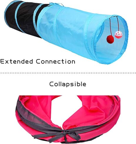 iCAGY Cat Tunnel for Indoor Small Cats Kittens Rabbits, Foldable Tube Toys in Kuwait