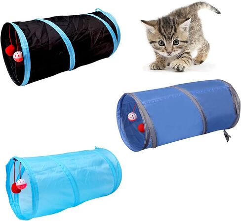 iCAGY Cat Tunnel for Indoor Small Cats Kittens Rabbits, Foldable Tube Toys in Kuwait