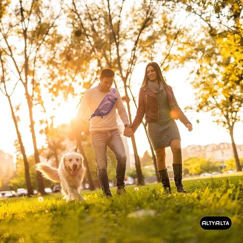 ALTYALTA EZ Dog Walking Fanny Pack، حقيبة علاج تدريب الكلاب، سهلة المشي مع الكلاب، حقيبة حزام وموزع أكياس النفايات (مزيج أسود) in Kuwait