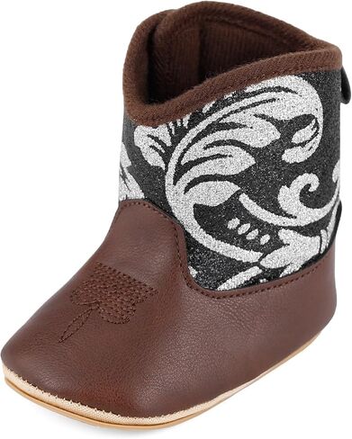 MK MATT KEELY Leather Western Boots Cowboy Bootie Soft Sole Non-Slip Crib Shoes for Baby Infant Toddler Girls Boys Newborn in Saudi Arabia