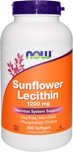 Now Foods Sunflower Lecithin 1200mg, 200 Softgels, pack of 2 in Saudi Arabia