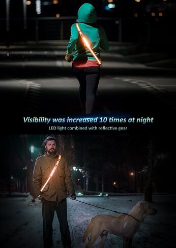 Ylzzrs LED Reflective Belt Sash Walking Gear,Safety Lights for Walkers at Night,High Visibility Safety Rechargeable Reflective Running Gear for Men Women Kids Night Dog Walking Gear in Kuwait