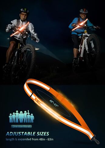 Ylzzrs LED Reflective Belt Sash Walking Gear,Safety Lights for Walkers at Night,High Visibility Safety Rechargeable Reflective Running Gear for Men Women Kids Night Dog Walking Gear in Kuwait
