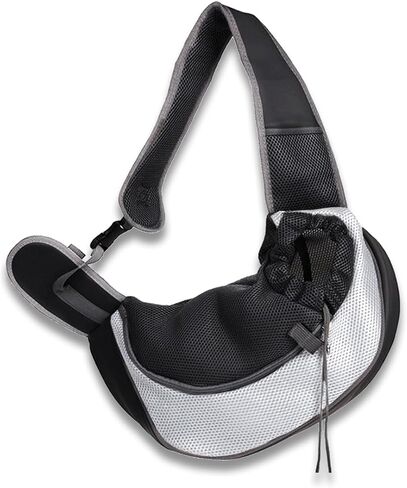 Pet Dog Sling Carrier, Breathable Mesh Adjustable Puppy Sling Carrier Hand Free for Small Dog Cat, M, Rose in Kuwait