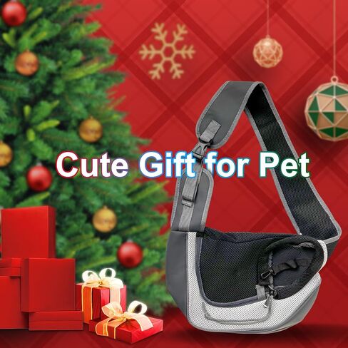 Pet Dog Sling Carrier, Breathable Mesh Adjustable Puppy Sling Carrier Hand Free for Small Dog Cat, M, Rose in Kuwait