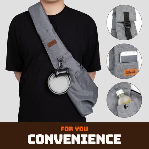 حامل حبال الكلاب من RETRO PUG للكلاب الصغيرة والمتوسطة، والقطط - حامل حبال للحيوانات الأليفة - حقيبة حمل جرو للسفر - حقيبة للكلاب - حزام كتف قابل للتعديل - محفظة حمل - 15 إلى 20 رطلاً in Kuwait