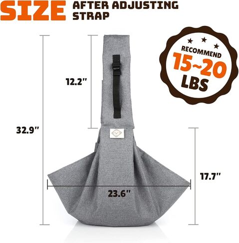 حامل حبال الكلاب من RETRO PUG للكلاب الصغيرة والمتوسطة، والقطط - حامل حبال للحيوانات الأليفة - حقيبة حمل جرو للسفر - حقيبة للكلاب - حزام كتف قابل للتعديل - محفظة حمل - 15 إلى 20 رطلاً in Kuwait