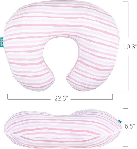 Cotton Nursing Pillow Cover Compatible with Boppy Pillow 2-Pack | 100% Jersey Cotton, Soft & Breathable, Machine Washable, Fits Standard Nursing Pillows, Stars & Hearts Print in Saudi Arabia