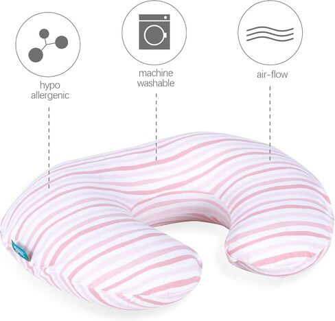 Cotton Nursing Pillow Cover Compatible with Boppy Pillow 2-Pack | 100% Jersey Cotton, Soft & Breathable, Machine Washable, Fits Standard Nursing Pillows, Stars & Hearts Print in Saudi Arabia