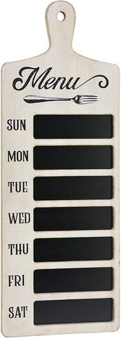 لوحة حائط على شكل سبورة خبز، مخطط قائمة أسبوعي من خشب المزرعة للمطبخ وغرفة الطعام، 8.625 بوصة عرض × 23.625 بوصة ارتفاع in Kuwait