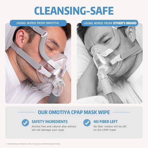 مناديل قناع CPAP من OMOTIYA - عبوة كبيرة جدًا مكونة من 160 قطعة - مناديل تنظيف رطبة جدًا وكبيرة جدًا للقناع ومعدات CPAP ومستلزماتها، عبوة واحدة in Kuwait