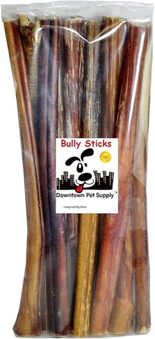 Downtown Pet Supply - Bully Sticks for Dogs - Dog Dental Treats & Rawhide-Free Dog Chews - Dog Treats with Protein, Vitamins & Minerals- Natural Beef Sticks - 4-5 in - 1 lb in Kuwait