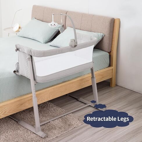 RONBEI Baby Bassinet, Bedside Sleeper Breathable Mesh Bedside Crib Bassinets, Adjustable Height Bassinet Bed for Baby/Newborn/Infants in Kuwait
