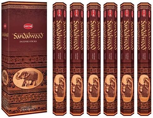 Hem Hem Incense Incense Sandalwood, 120 Sticks In Six Pack - Hand Rolled In India in Kuwait