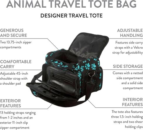 WAHL Professional Animal Travel Tote Bag with Zipper, Berry Paw Print Design (#97764-400), 9 Inches -Berry in Saudi Arabia