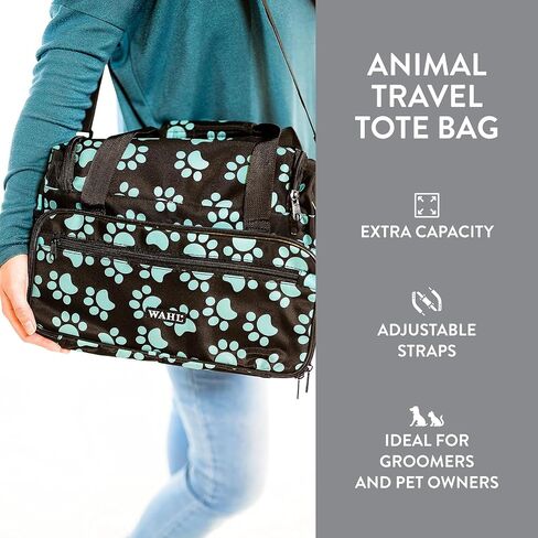 WAHL Professional Animal Travel Tote Bag with Zipper, Berry Paw Print Design (#97764-400), 9 Inches -Berry in Saudi Arabia
