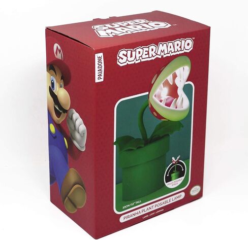 مصباح نبات Paladone Super Mario Bros Piranha، مصباح مكتب LED برأس متحرك، مرخص رسميًا من Nintendo، بطول 33 سم يعمل بمنفذ USB in Saudi Arabia