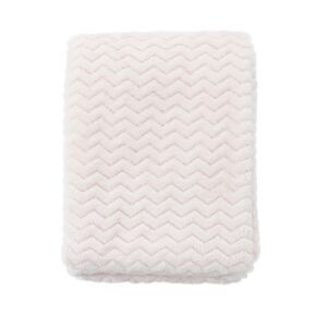 بطانيات الأطفال CREVENT مقاس 76.2 سم × 101.6 سم ناعمة ومريحة ودافئة للأولاد والبنات بلون سادة - للاستخدام في جميع المواسم - أساسيات حديثي الولادة (موجة عاجية/أبيض) in Kuwait